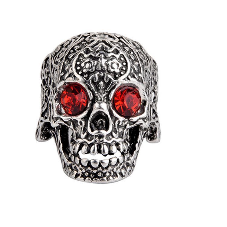 Diamond Eyed Skull Ring