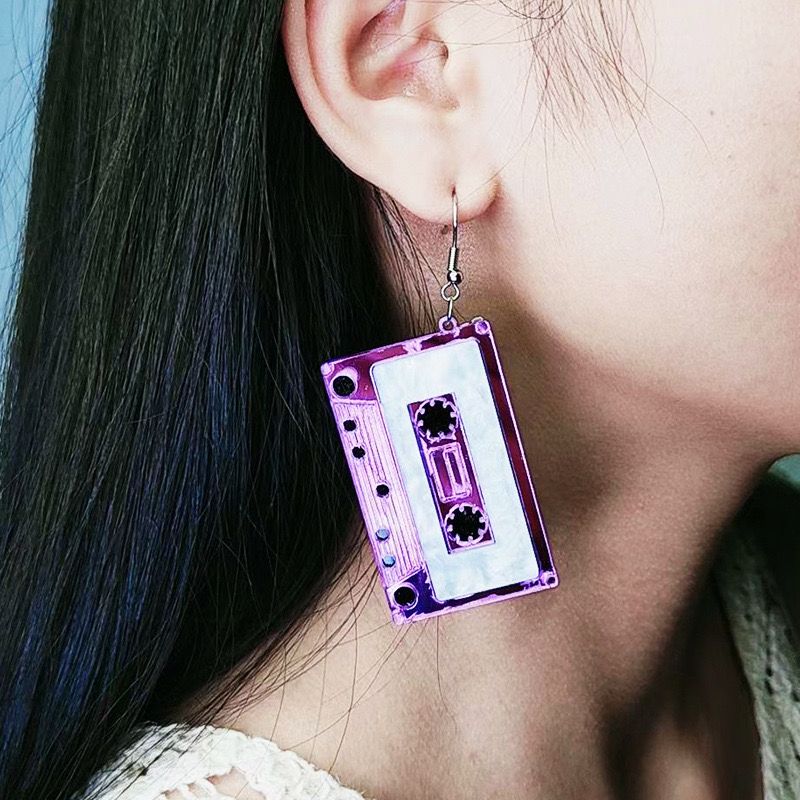 Retro Vibe Cassette Earrings