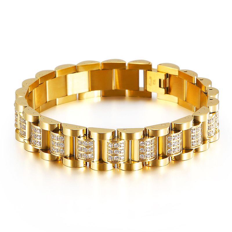 Titanium Premium Men's Bracelet - 18K White Gold Plating
