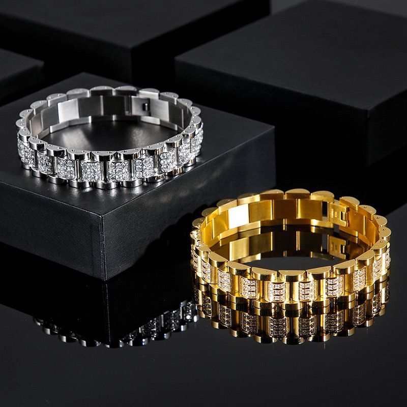 Titanium Premium Men's Bracelet - 18K White Gold Plating