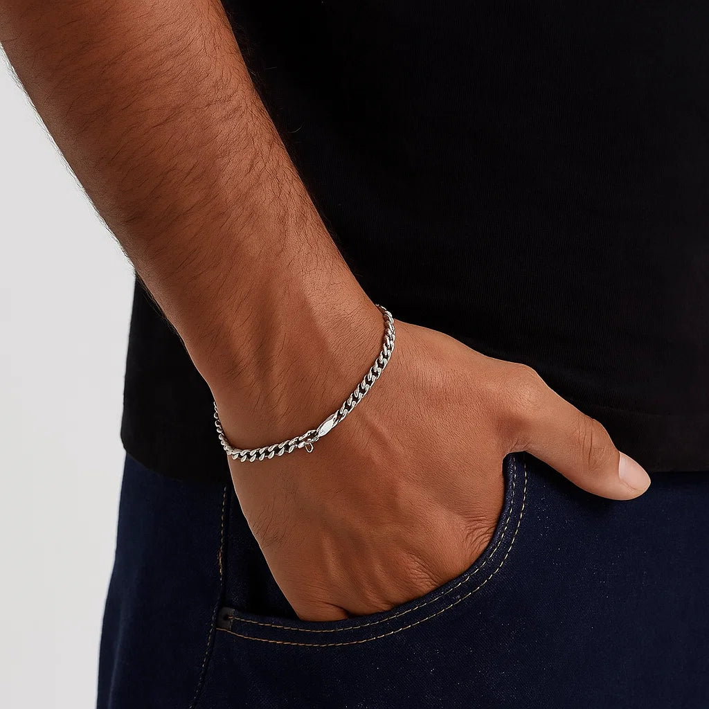 CUBAN BRACELET (SILVER) 4MM