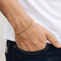 Sleek Cuban Bracelet (18K Gold Plating) 4mm