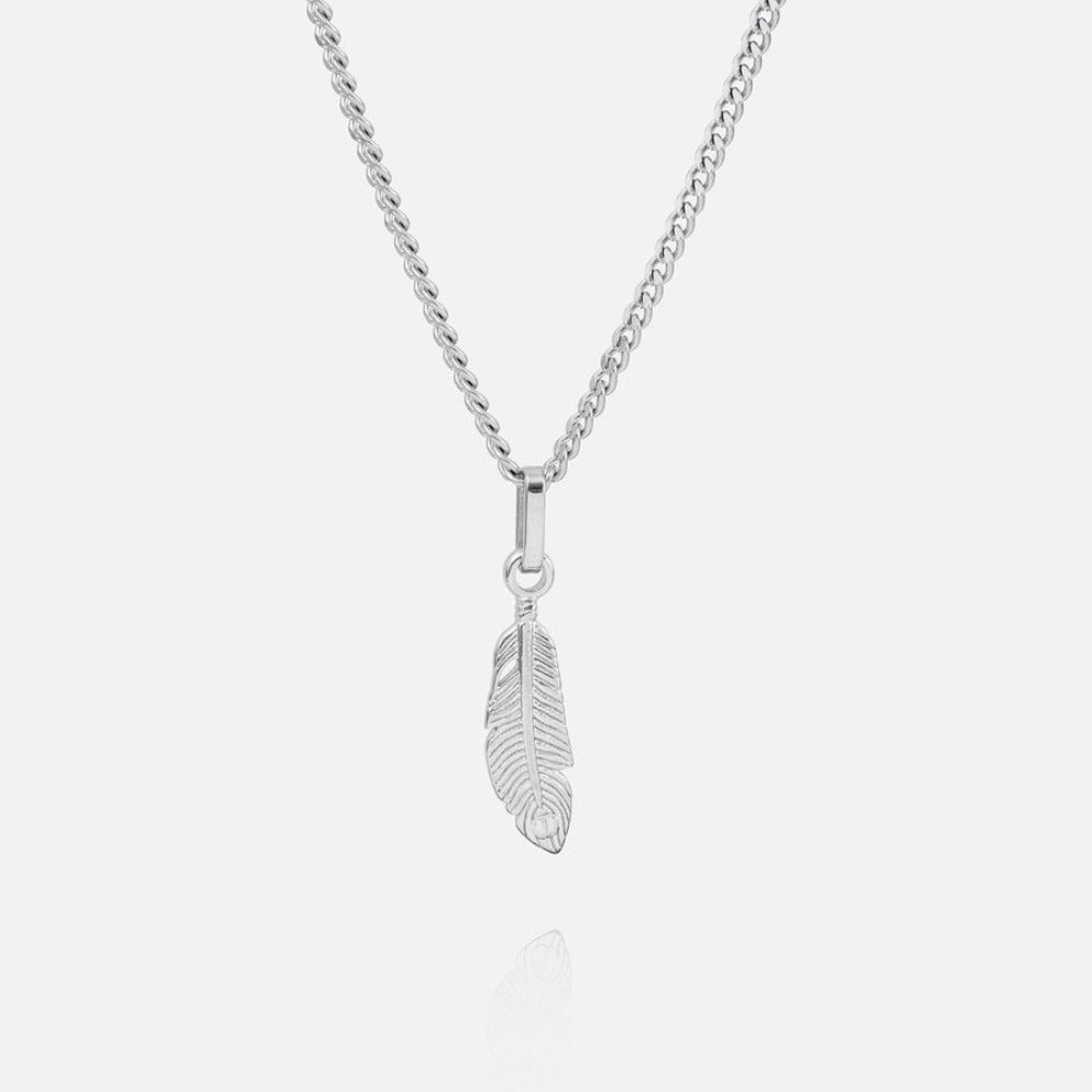 FEATHER (SILVER) PENDANT+CHAIN