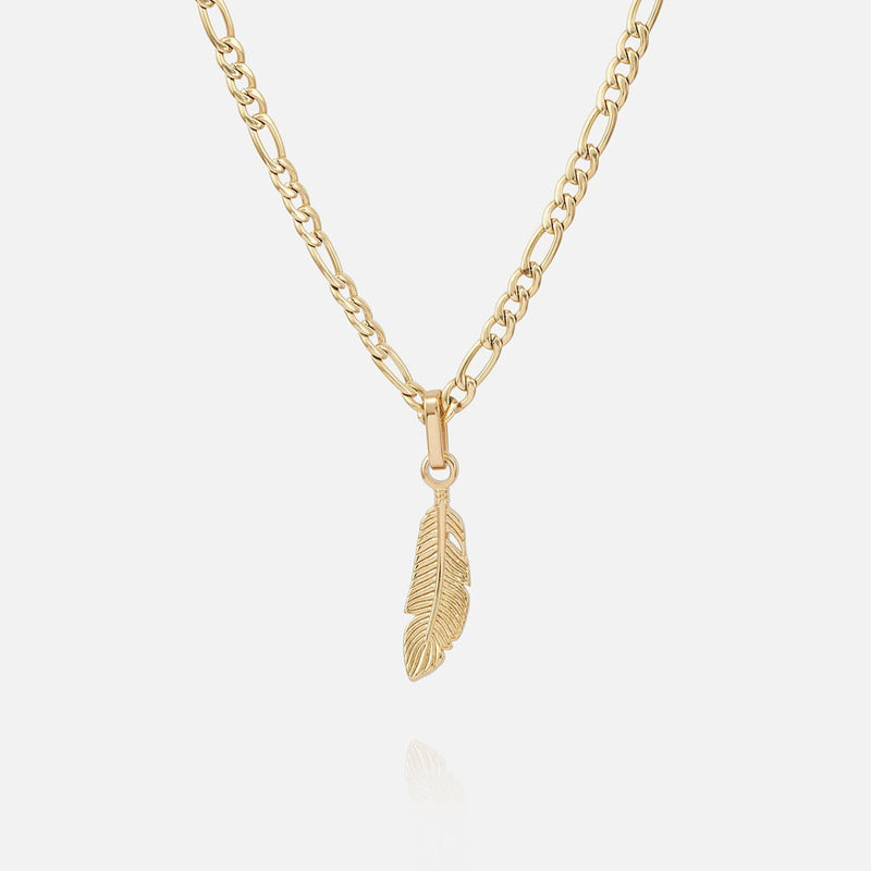 FEATHER (GOLD) PENDANT+CHAIN