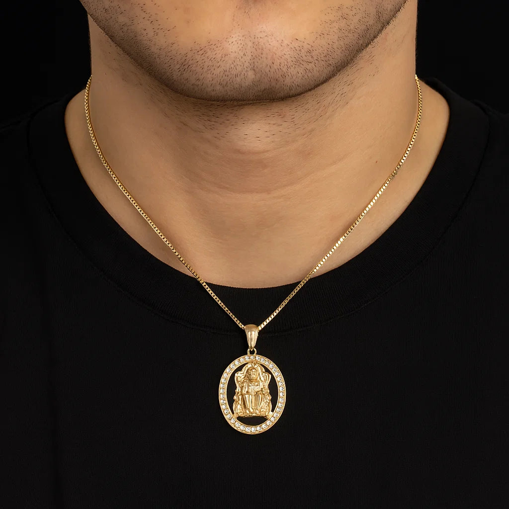 Zircon GANESH JI (PENDANT + Chain ) - 18K Gold Plated
