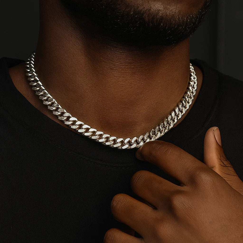 Royal Cuban Chain (18K White Gold Rhodium Plating) - 10 MM