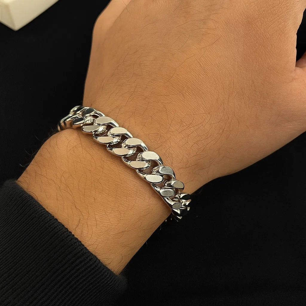 Royal Cuban Bracelet (18K White Gold Rhodium Plating) - 10 MM