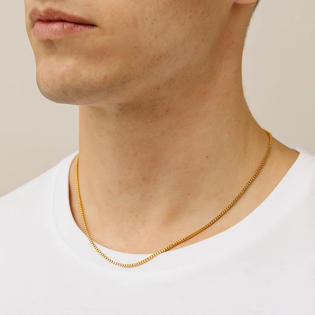 SQUARE BOX CHAIN (2 MM) - 18K Gold Plating