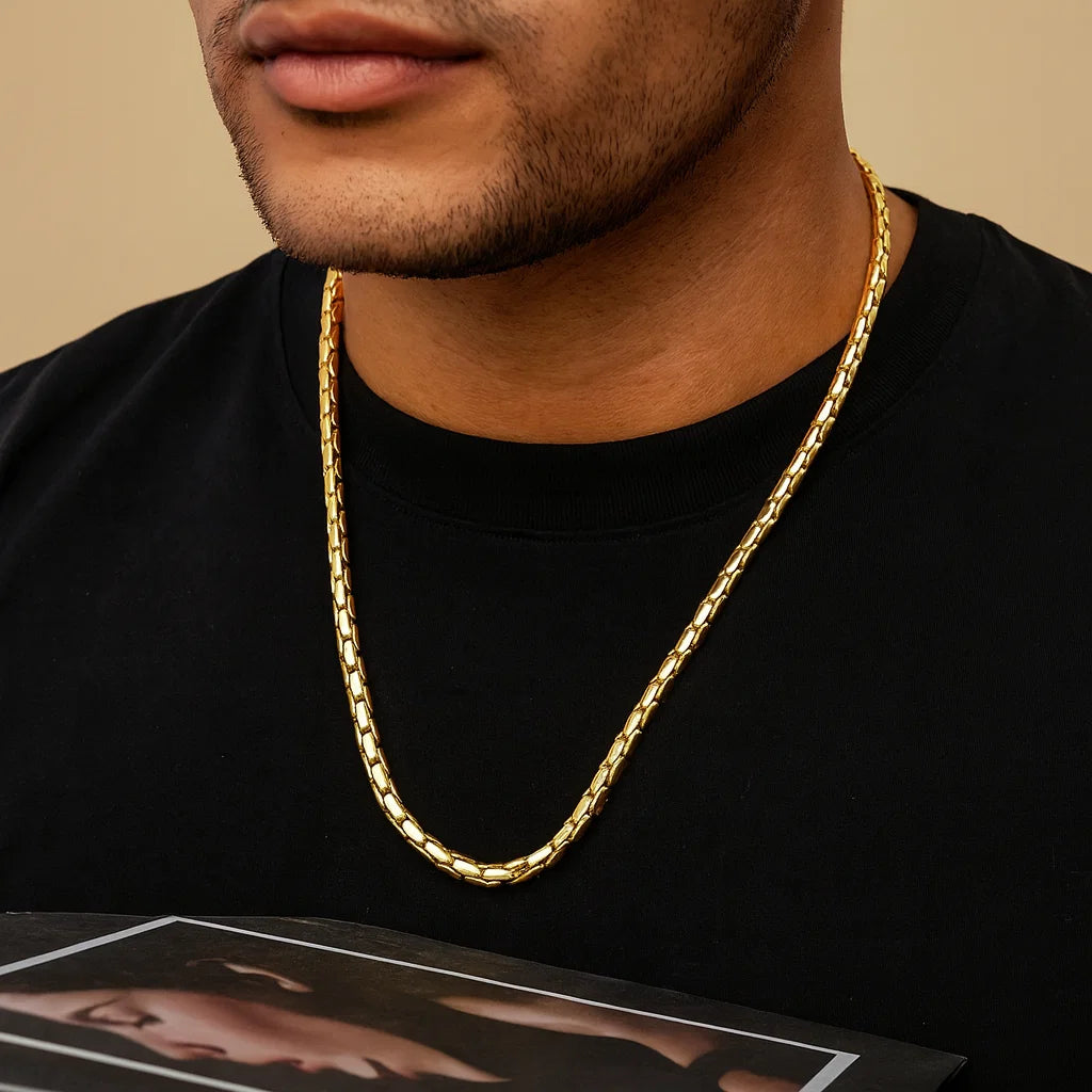 Cobra Men's Chain (18K Gold Plating)- 5.5 MM