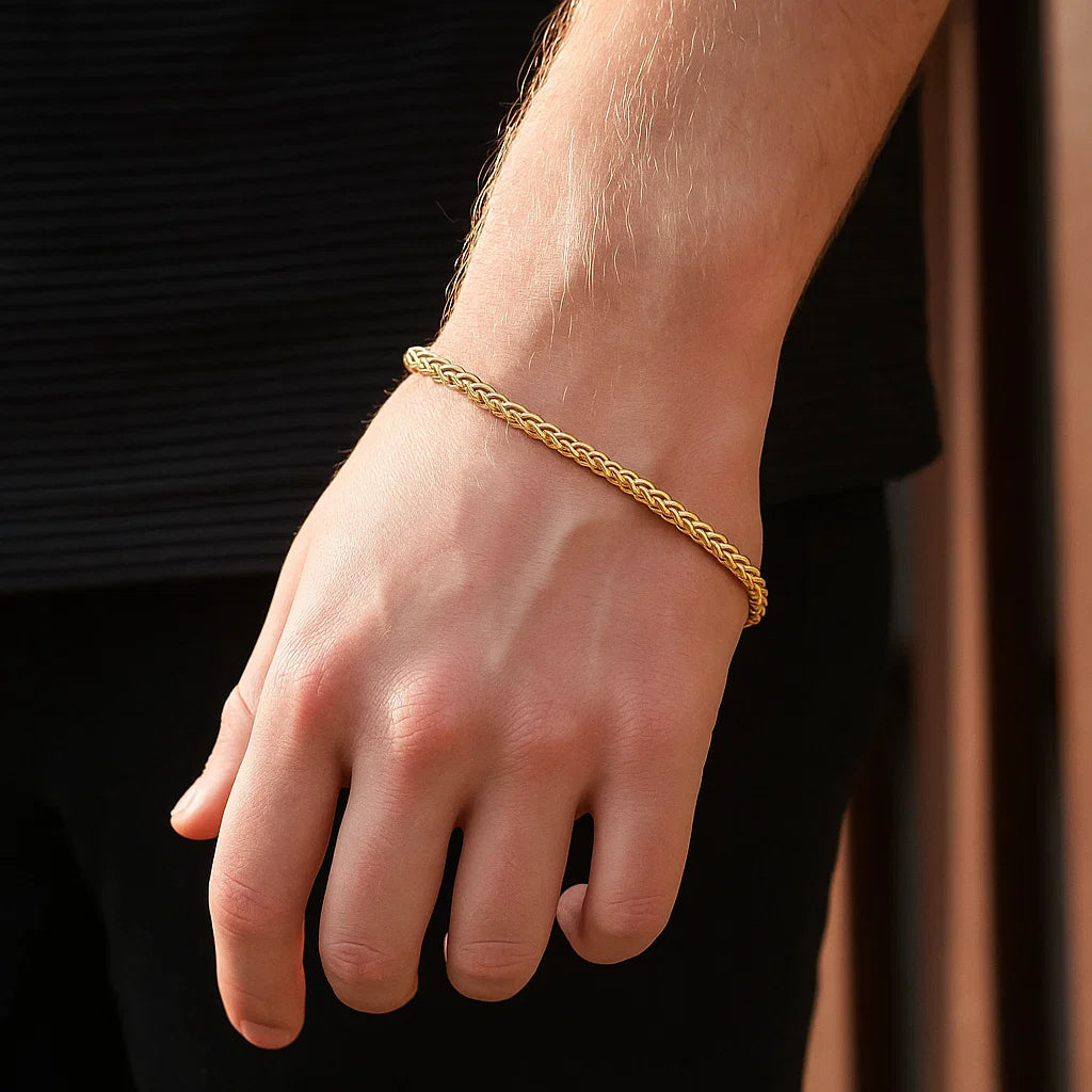 Spiga Wheat Bracelet (18K Gold Plating) - 3.5 MM