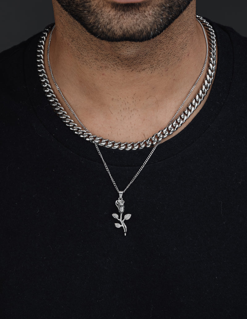 ROSE (SILVER) Pendant+ Chain