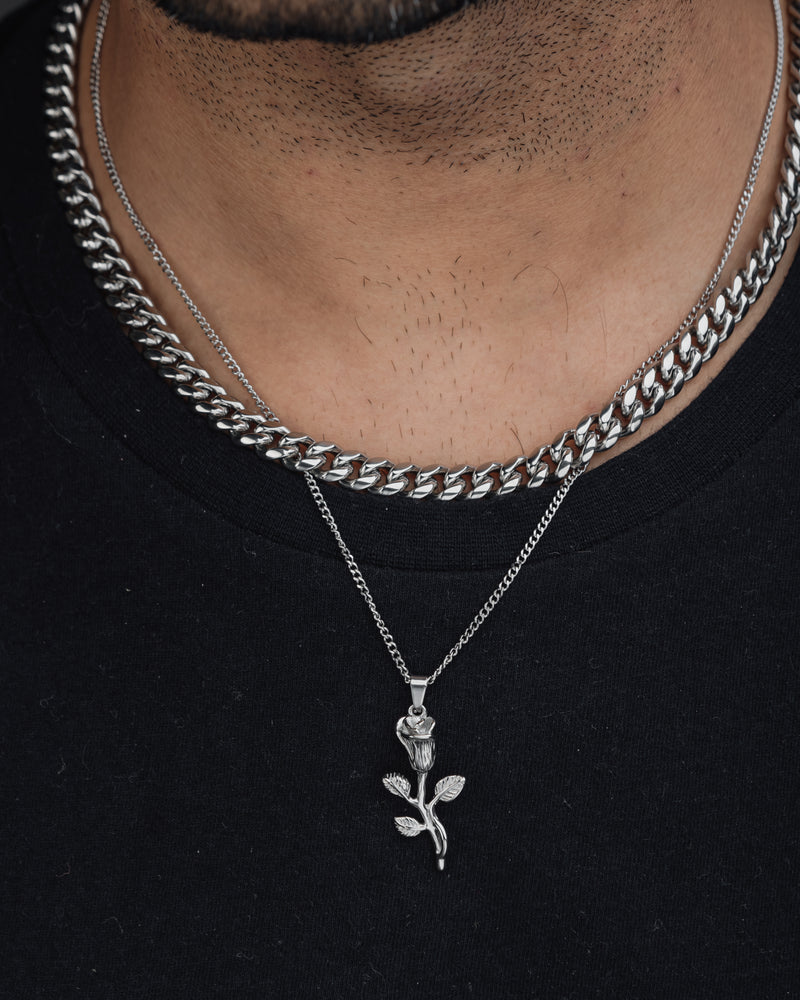 ROSE (SILVER) Pendant+ Chain