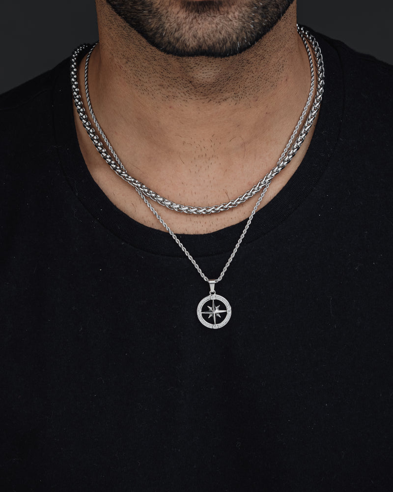 NORTH STAR (SILVER) Pendant+ Chain