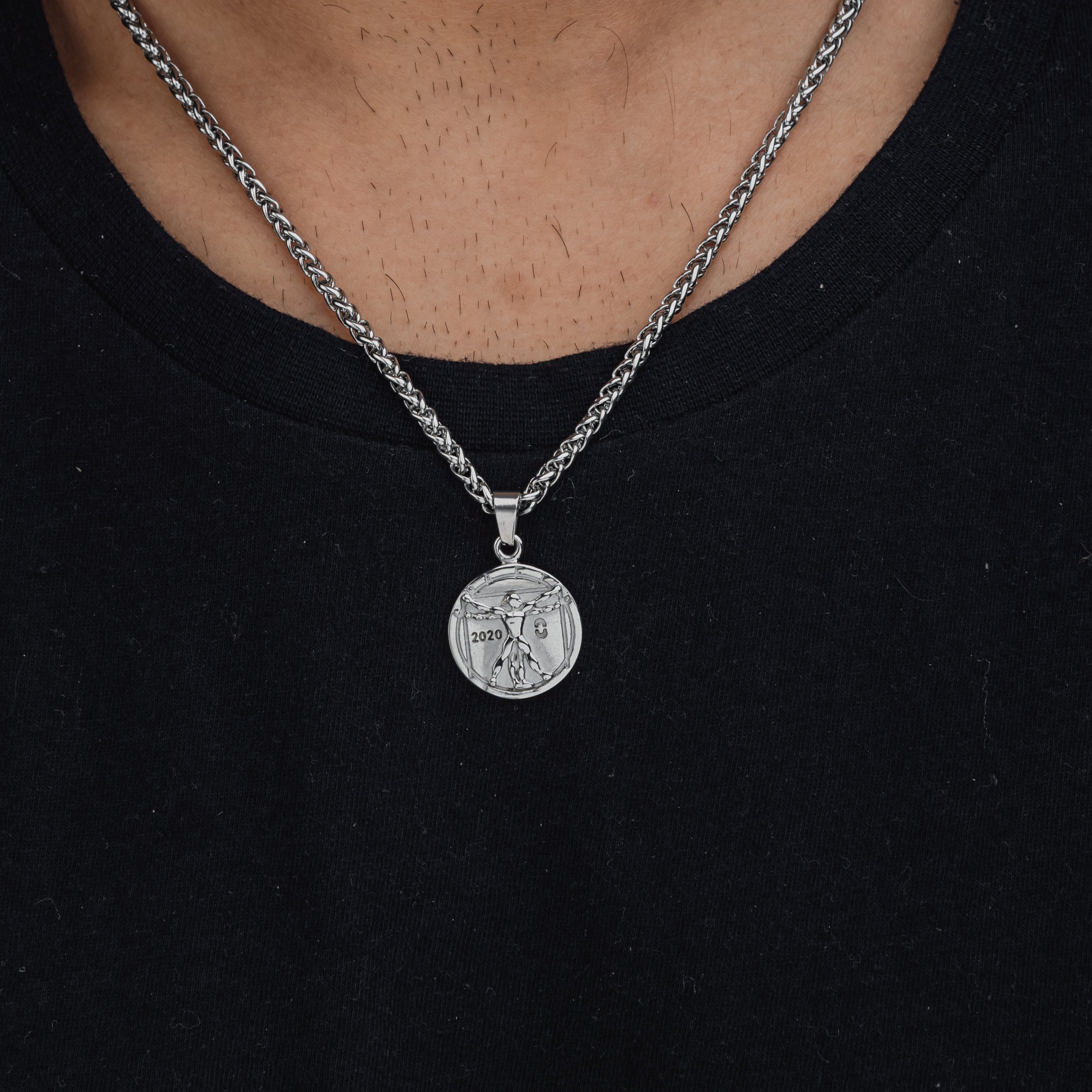 VITRUVIAN (SILVER) Pendant+ Chain