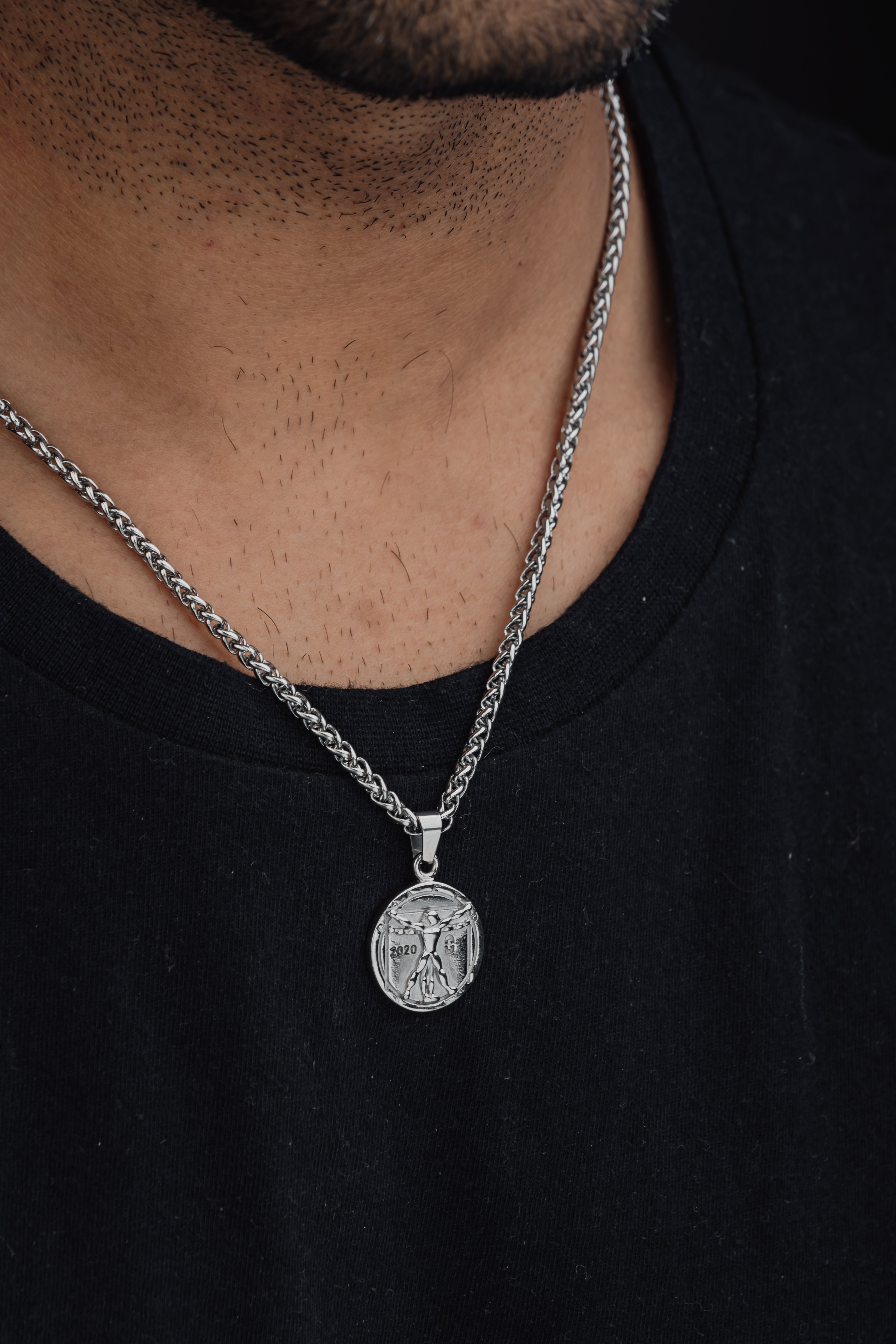 VITRUVIAN (SILVER) Pendant+ Chain