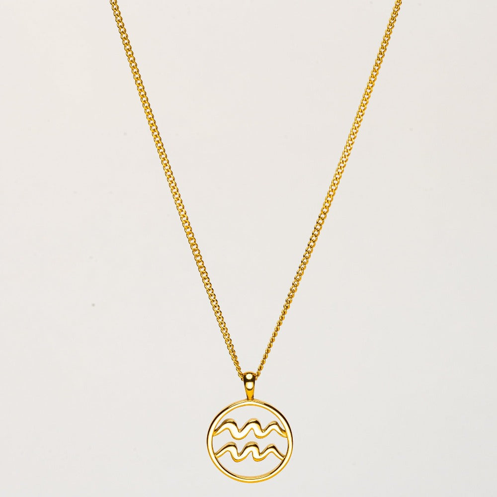 AQUARIUS (GOLD) Pendant+ Chain