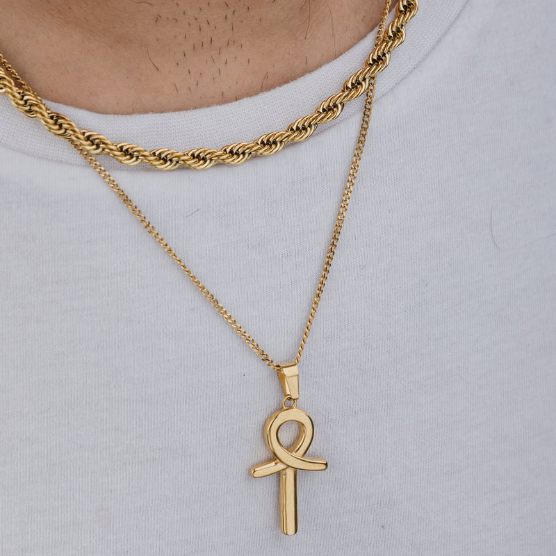 Gold chain on sale with ankh