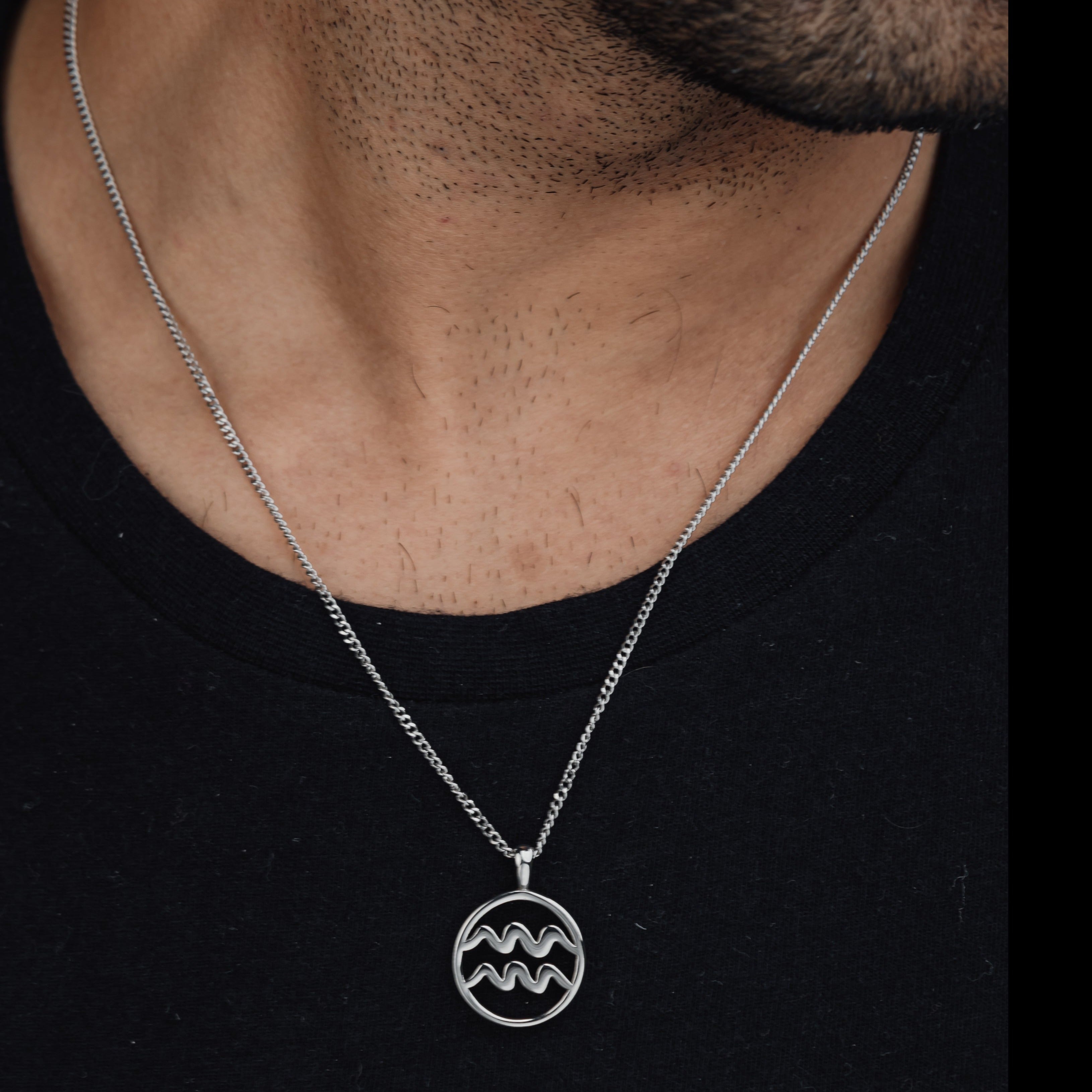 AQUARIUS (SILVER) Pendant+ Chain