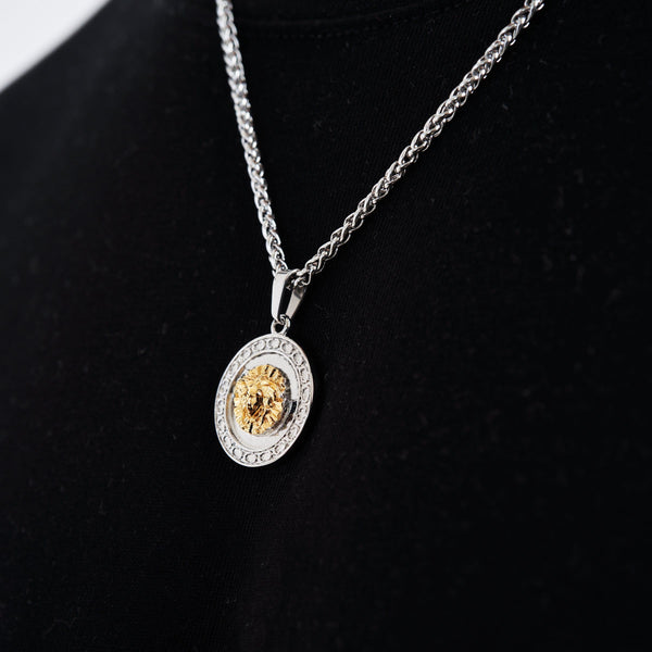 MEDUSA (SILVER/GOLD TWO-TONE) Pendant+ Chain