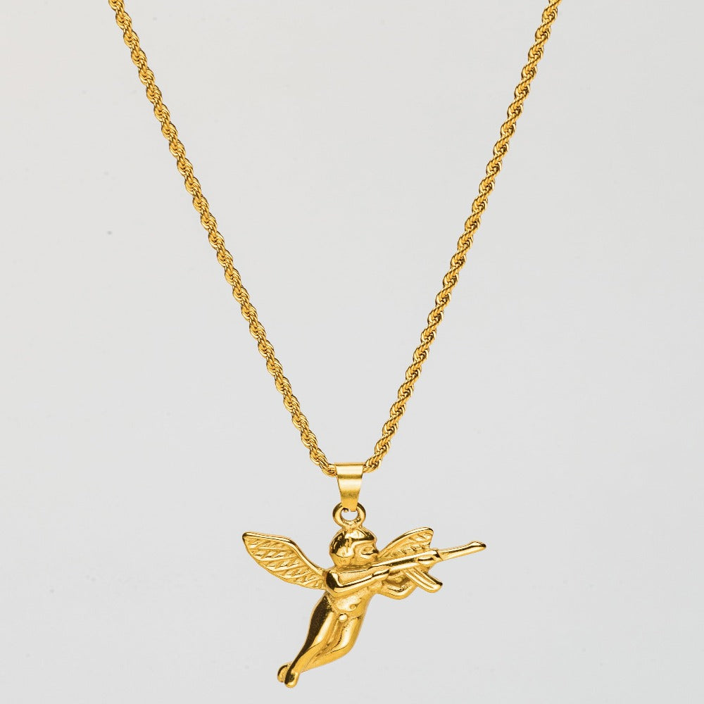 CUPID'S REVENGE (GOLD) Pendant+ Chain ( issue hook )