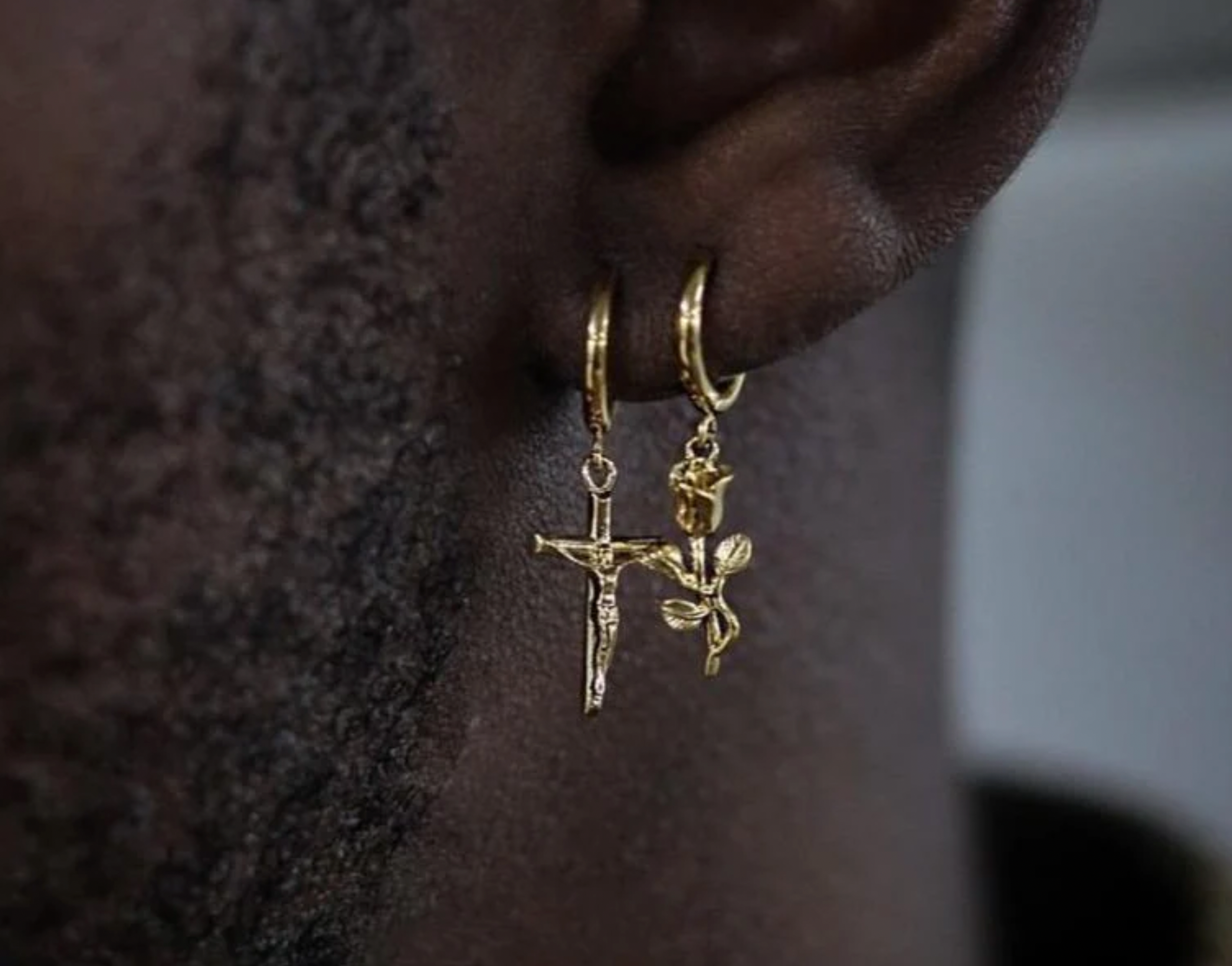 ROSE EARRINGS in a Gold Shade (a pair)