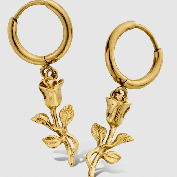 ROSE EARRINGS in a Gold Shade (a pair)