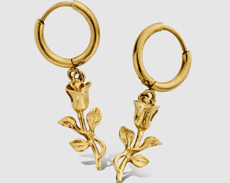 ROSE EARRINGS in a Gold Shade (a pair)
