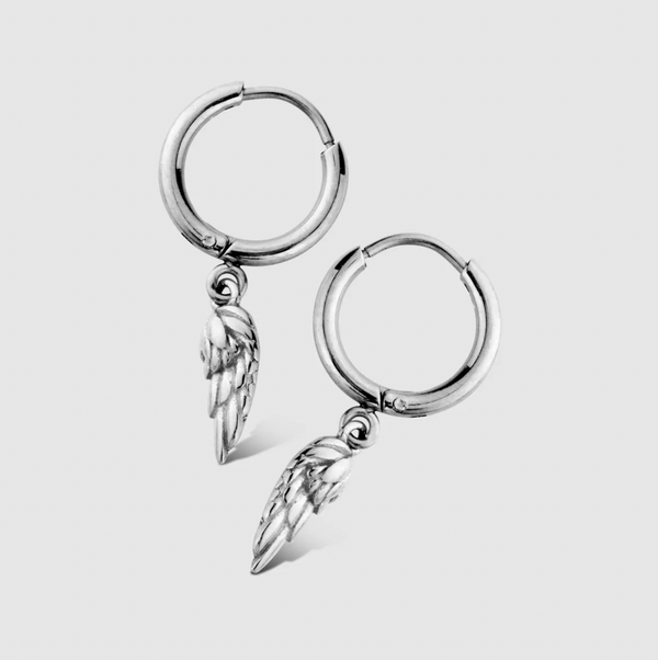 WING EARRINGS in a Silver Shade (a pair)