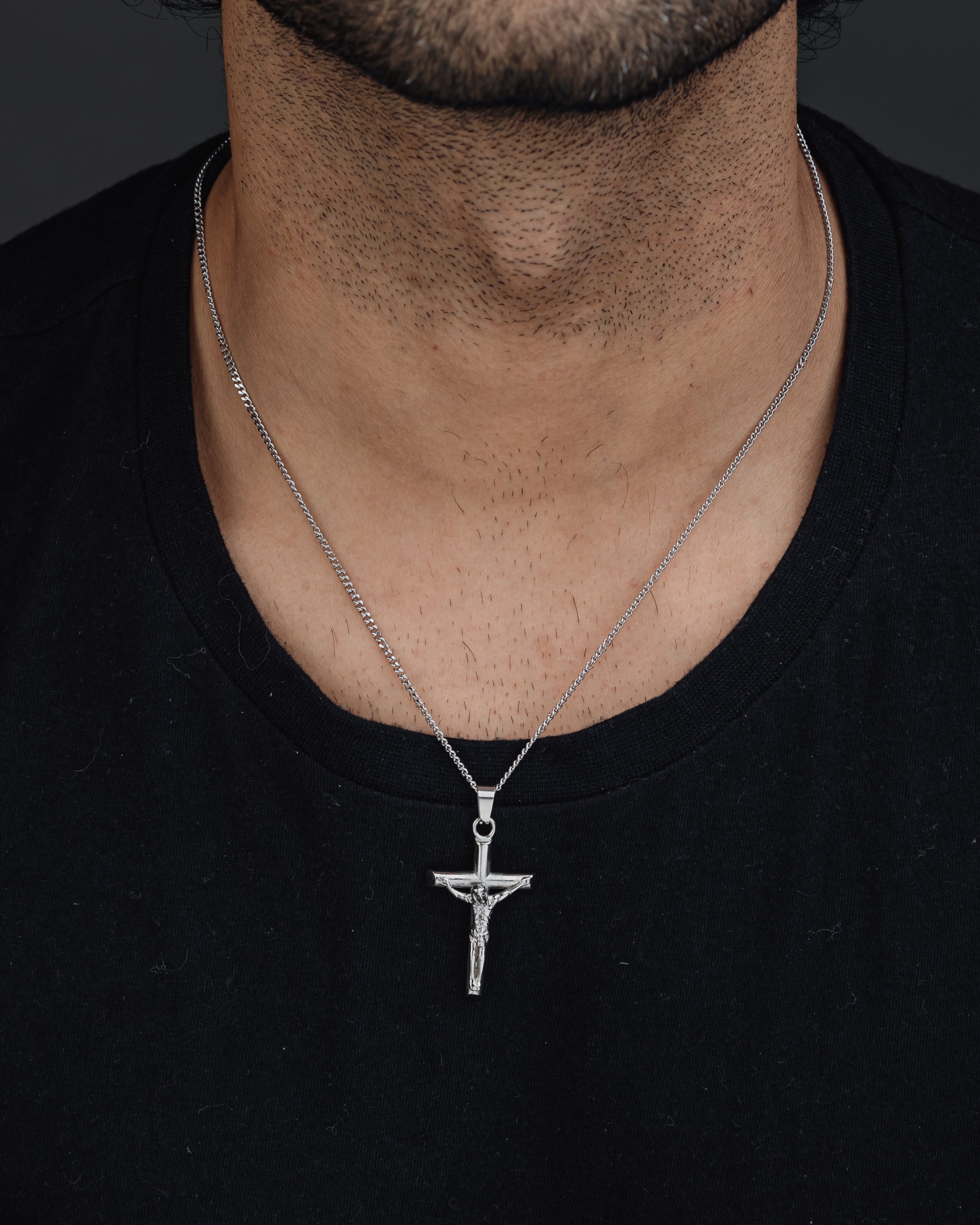 CRUCIFIX (SILVER) Pendant+ Chain