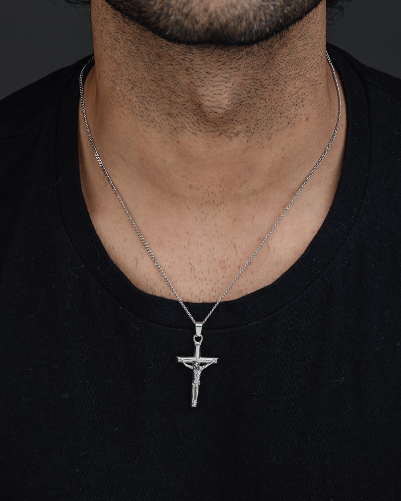 CRUCIFIX (SILVER) Pendant+ Chain